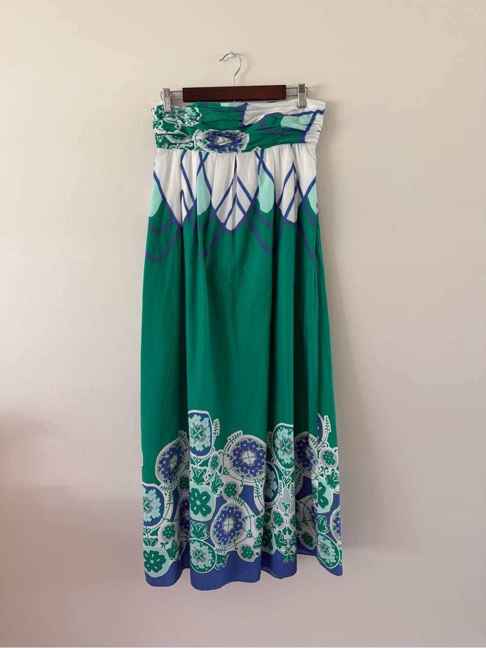 Anthropologie 100% Cotton Moulinette Soeurs Green Boho ResortSummer Maxi Dress 6